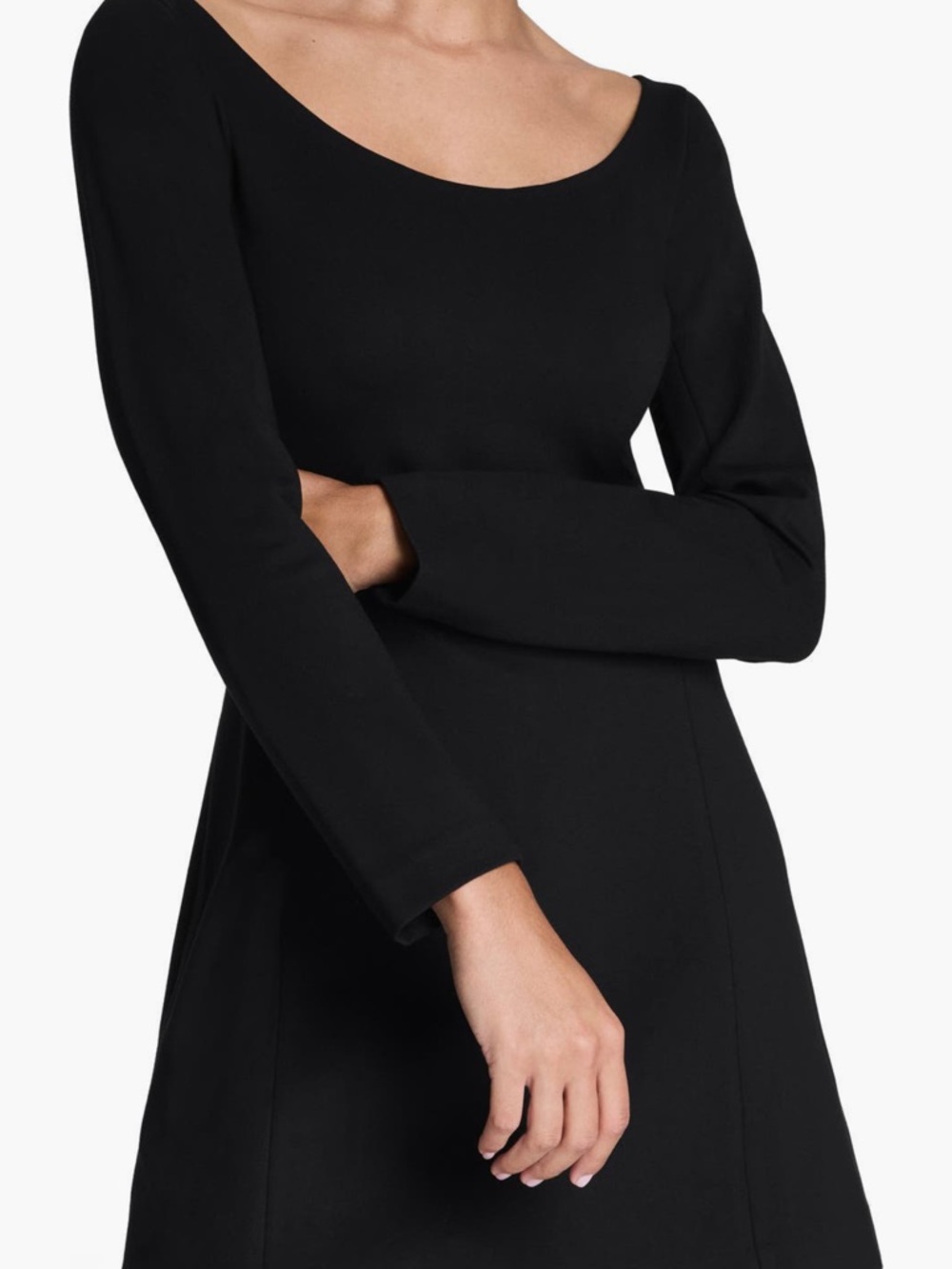 Spanx Black Long-Sleeve Ponte Mini Dress